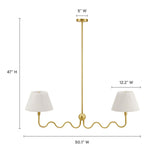 Orchard Squiggle 2-Arm Pendant Light in Brass