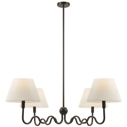Wave Squiggle 4-Arm Pendant Light in Black