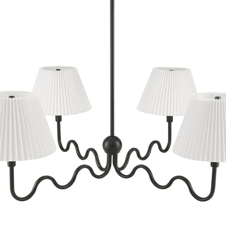 Wave Squiggle 4-Arm Pendant Light in Black
