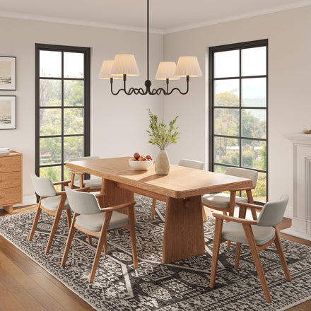 Wave Squiggle 4-Arm Pendant Light in Black