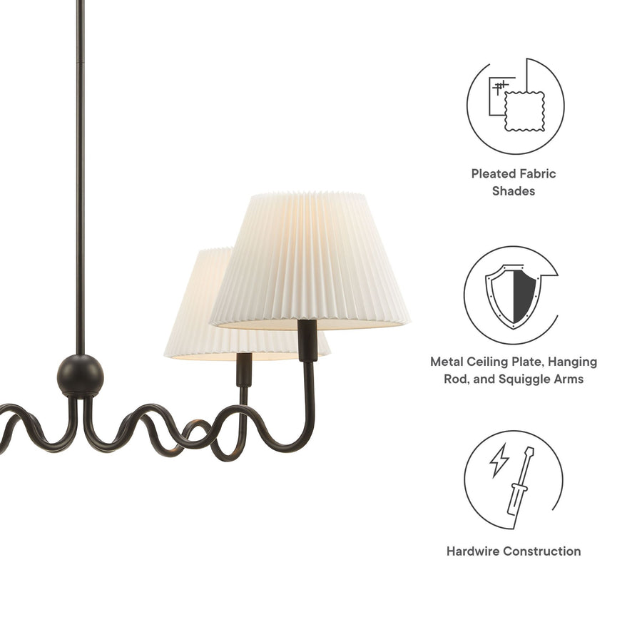 Orchard Squiggle 4-Arm Pendant Light in Black