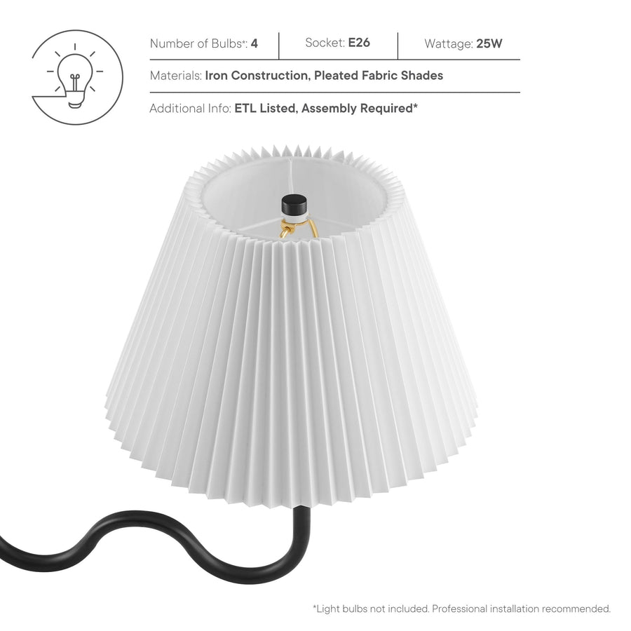 Orchard Squiggle 4-Arm Pendant Light in Black