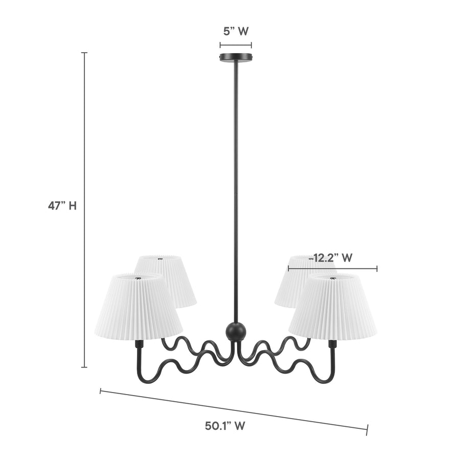 Orchard Squiggle 4-Arm Pendant Light in Black