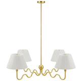 Orchard Squiggle 4-Arm Pendant Light in Brass