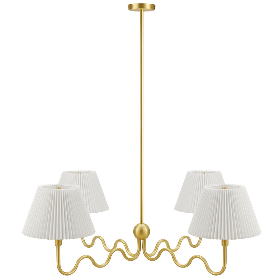 Orchard Squiggle 4-Arm Pendant Light in Brass