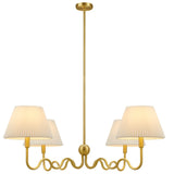 Orchard Squiggle 4-Arm Pendant Light in Brass