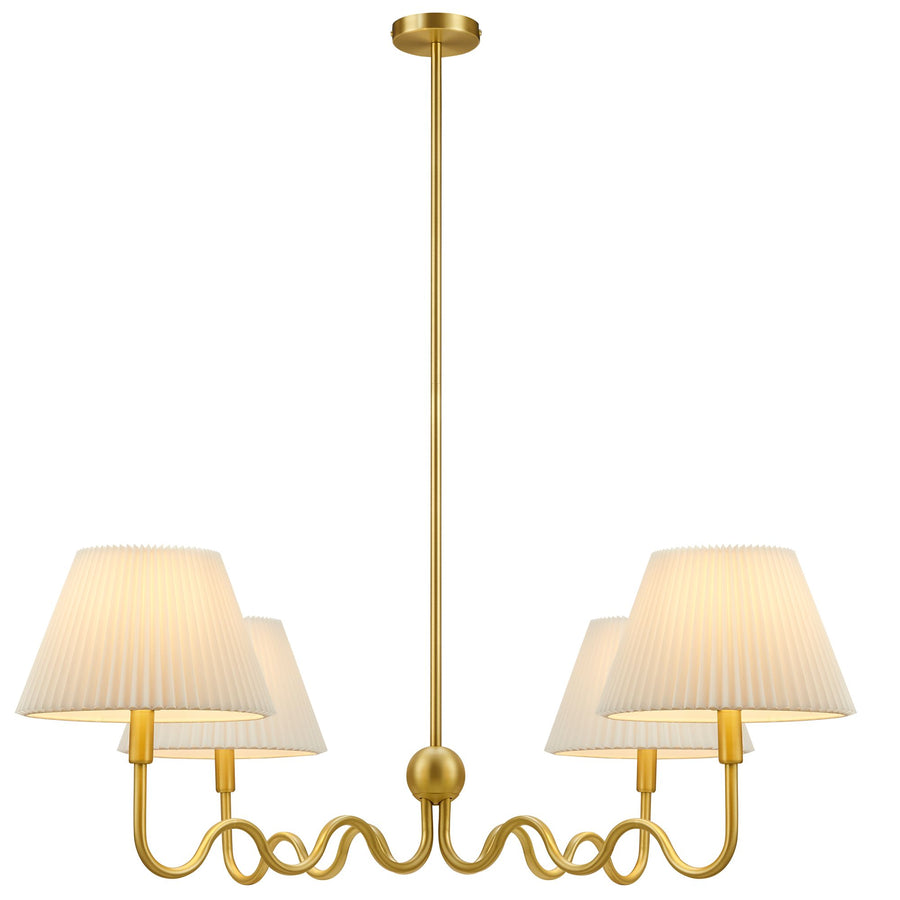 Orchard Squiggle 4-Arm Pendant Light in Brass