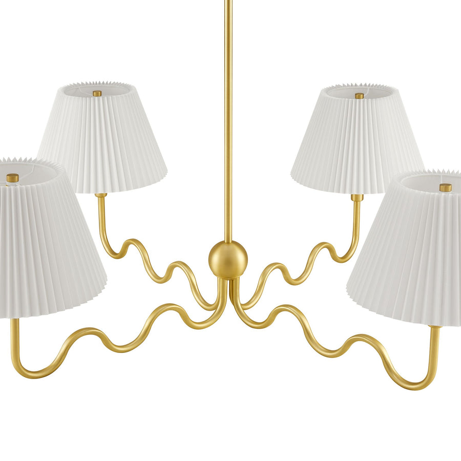 Orchard Squiggle 4-Arm Pendant Light in Brass