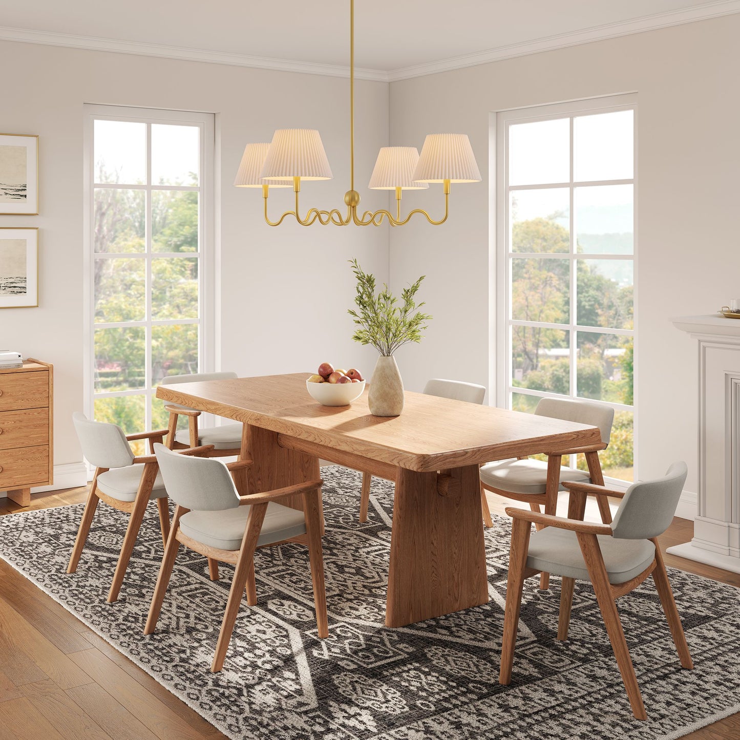 Wave Squiggle 4-Arm Pendant Light by Furniture for America