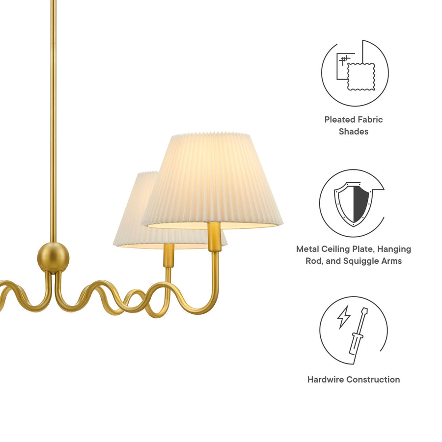 Orchard Squiggle 4-Arm Pendant Light in Brass
