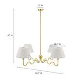 Orchard Squiggle 4-Arm Pendant Light in Brass