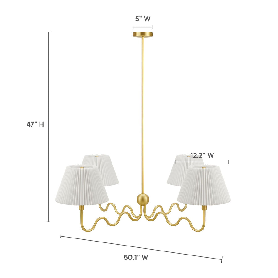 Orchard Squiggle 4-Arm Pendant Light in Brass