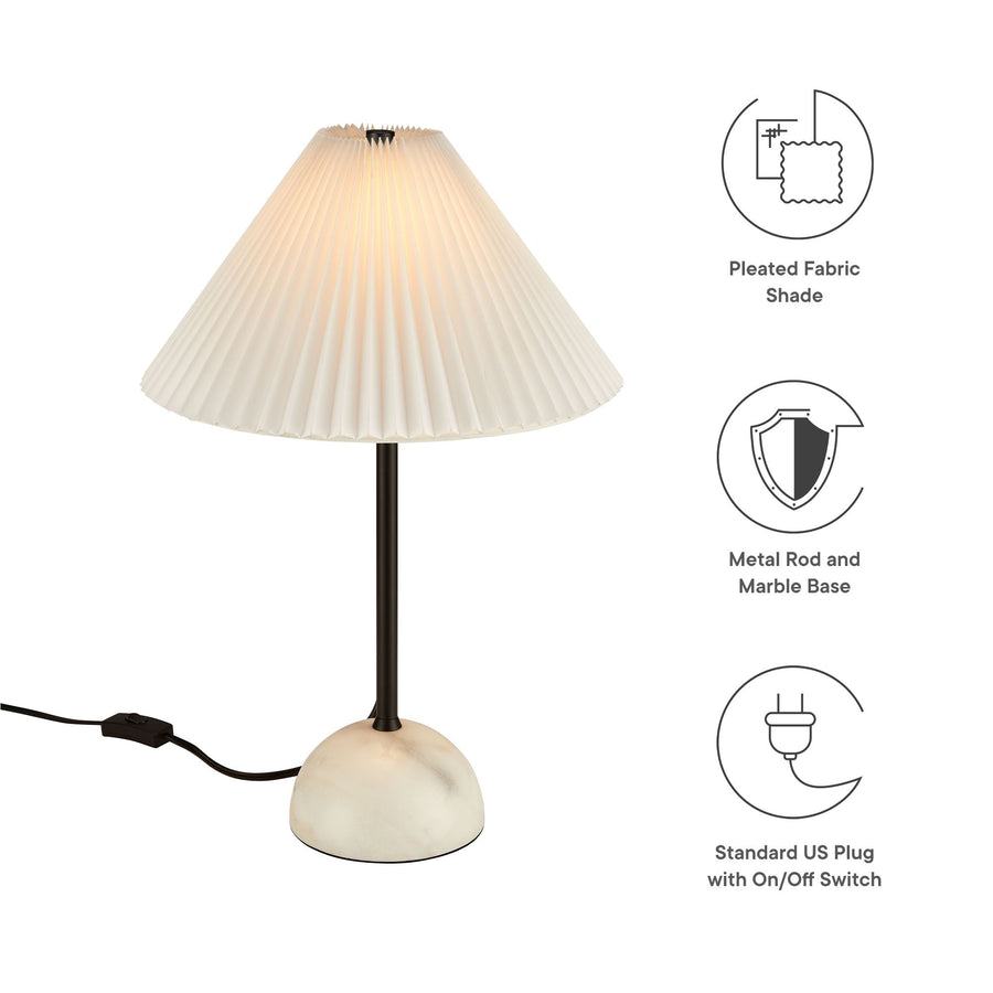 Remy Marble Dome Table Lamp in Black