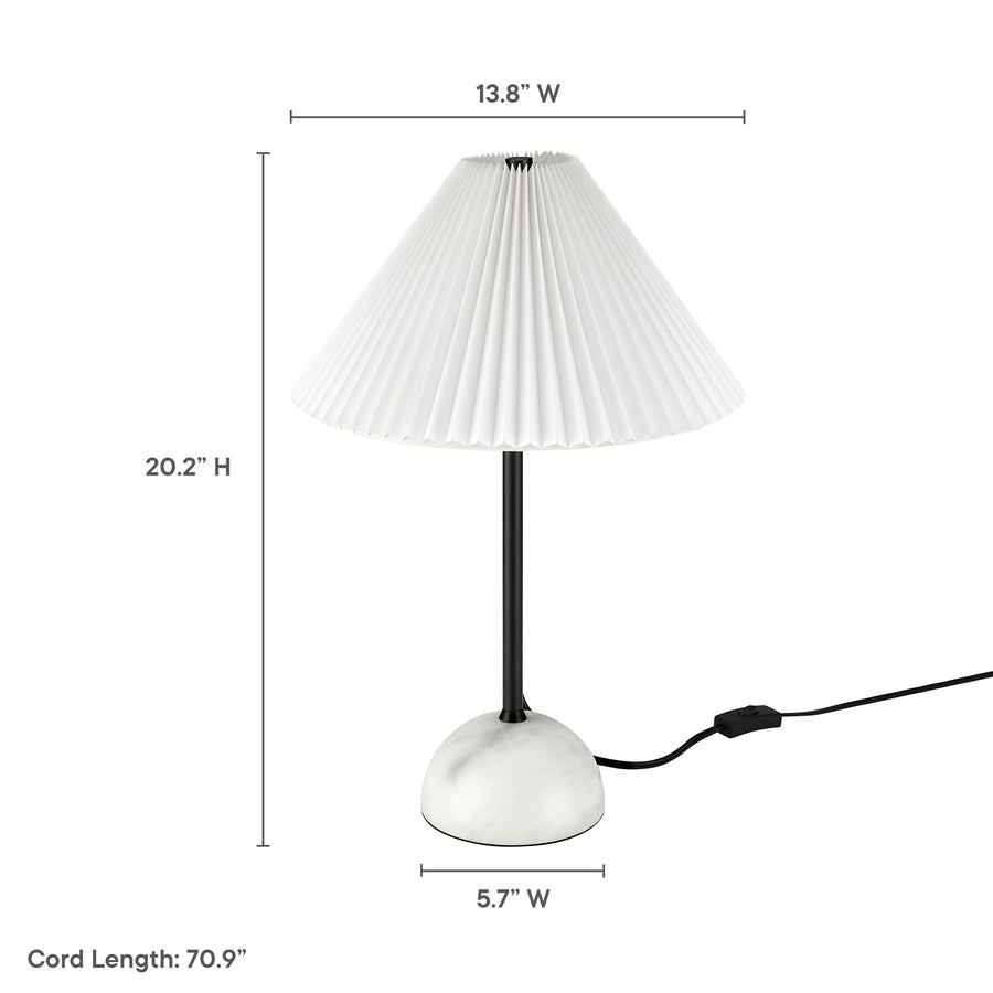Remy Marble Dome Table Lamp in Black
