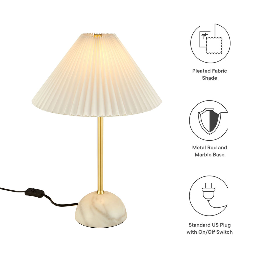 Remy Marble Dome Table Lamp in Brass