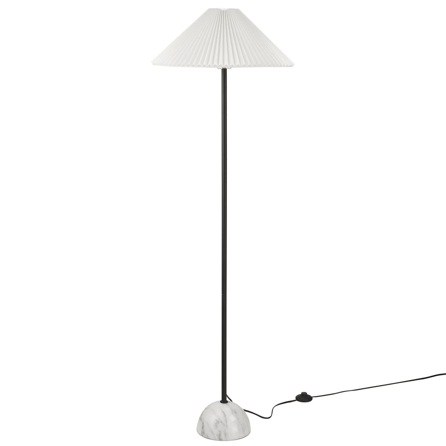 Remy Marble Dome Floor Lamp in Black