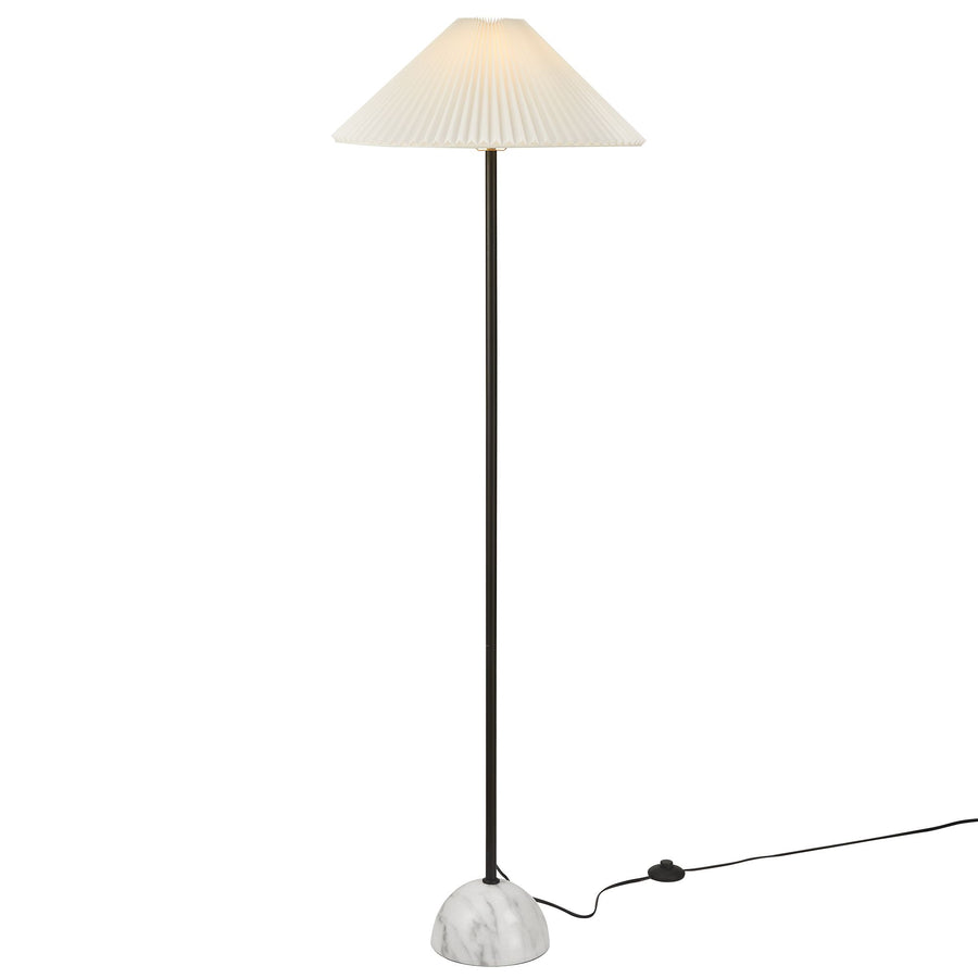 Remy Marble Dome Floor Lamp in Black