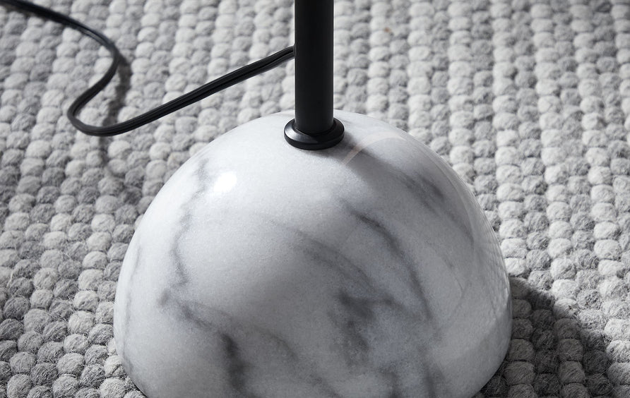 Remy Marble Dome Floor Lamp in Black