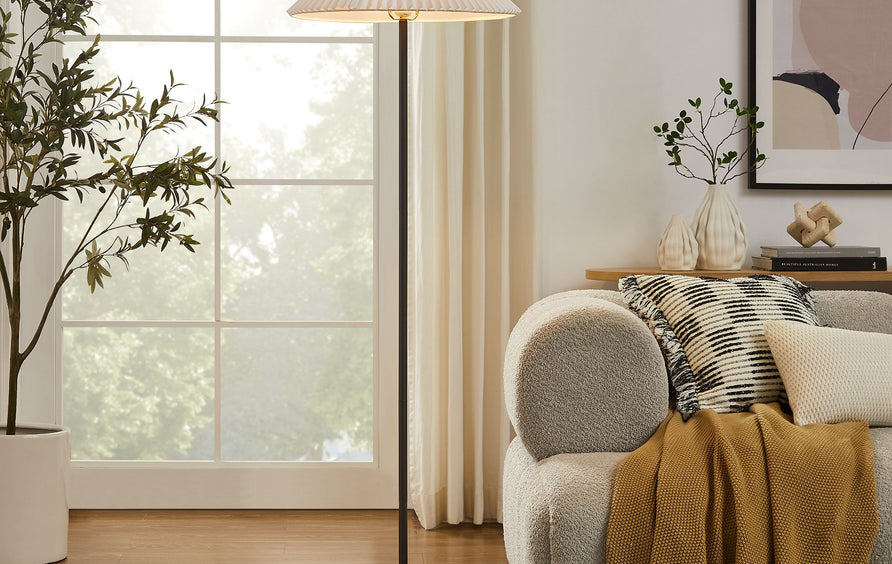 Remy Marble Dome Floor Lamp in Black