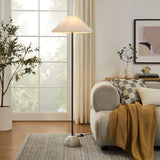 Remy Marble Dome Floor Lamp in Black