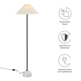 Remy Marble Dome Floor Lamp in Black
