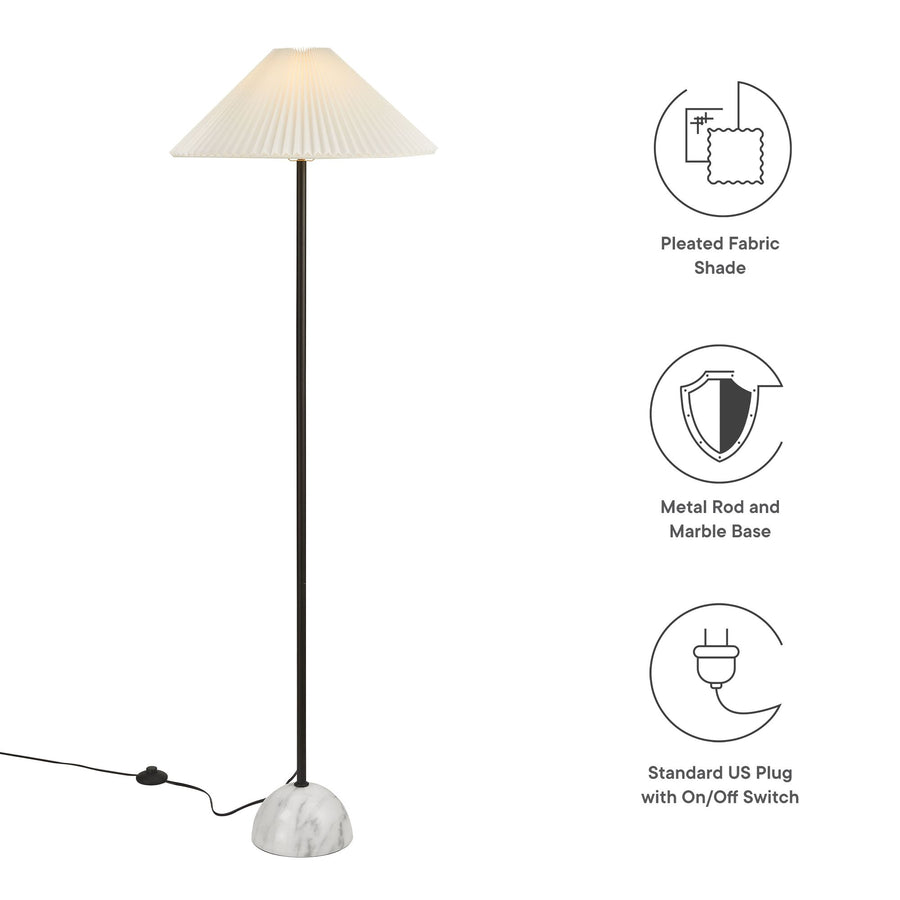 Remy Marble Dome Floor Lamp in Black