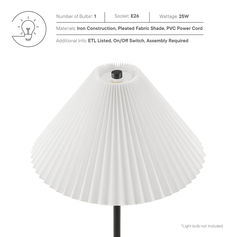 Remy Marble Dome Floor Lamp in Black