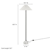 Remy Marble Dome Floor Lamp in Black