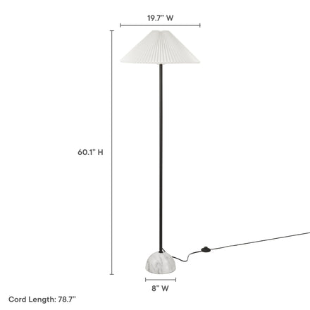 Illusion Marble Dome Floor Lamp in Black