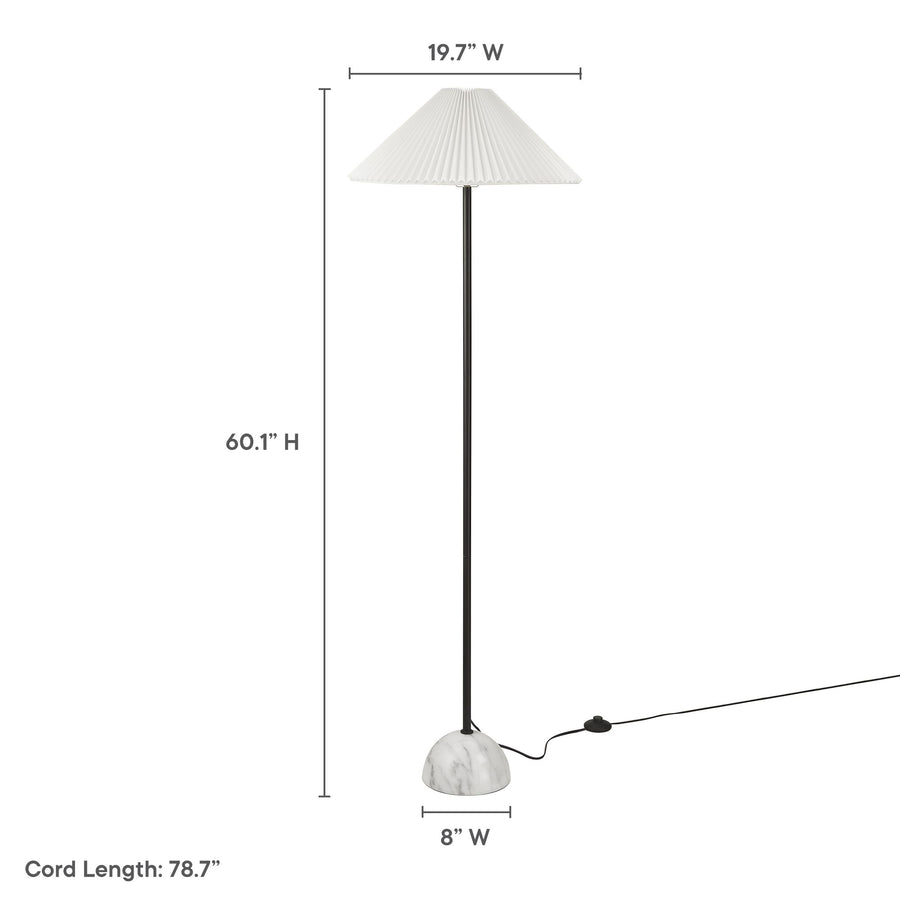 Remy Marble Dome Floor Lamp in Black