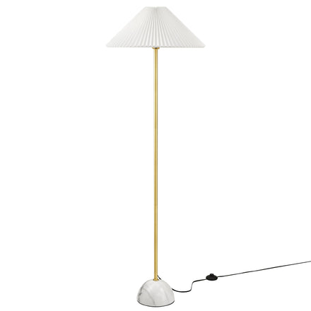 Illusion Marble Dome Floor Lamp in Brass