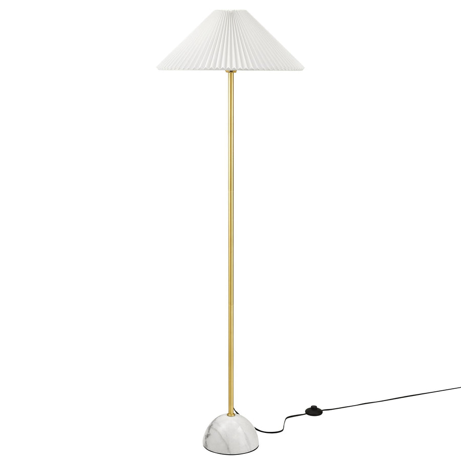 Remy Marble Dome Floor Lamp in Brass