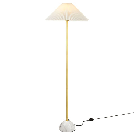 Illusion Marble Dome Floor Lamp in Brass