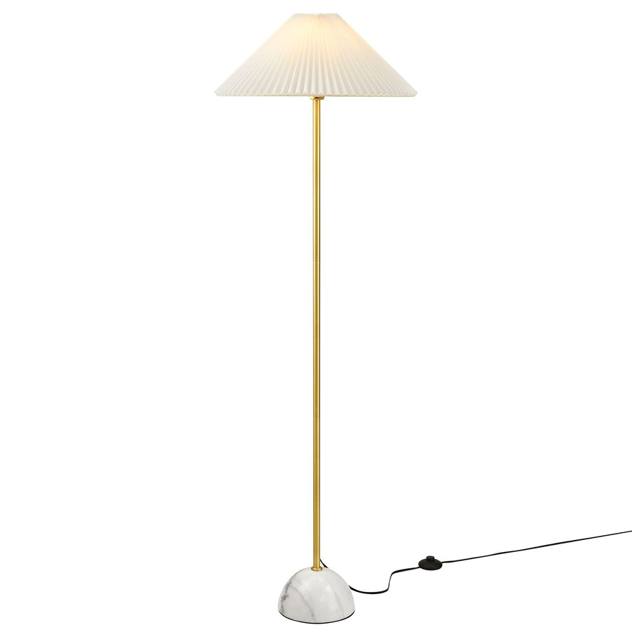 Remy Marble Dome Floor Lamp in Brass