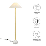 Remy Marble Dome Floor Lamp in Brass