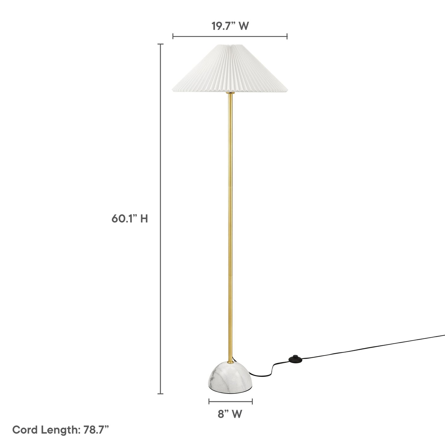 Illusion Marble Dome Floor Lamp by Furniture for America