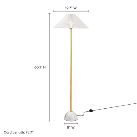 Illusion Marble Dome Floor Lamp in Brass