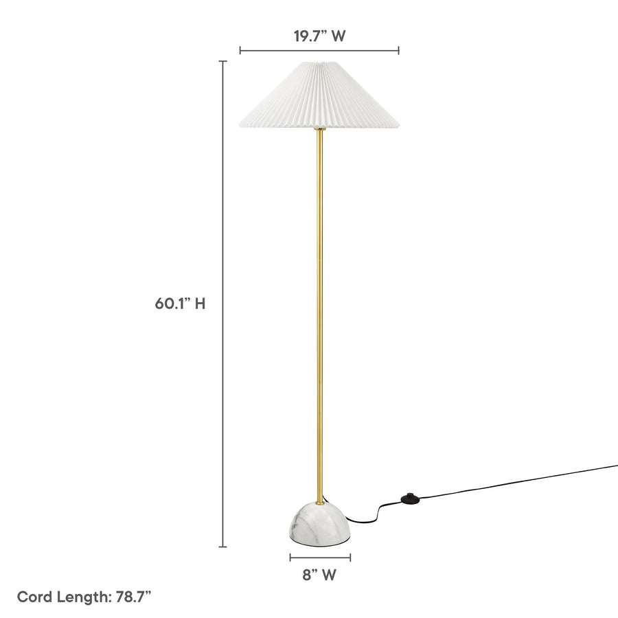 Remy Marble Dome Floor Lamp in Brass