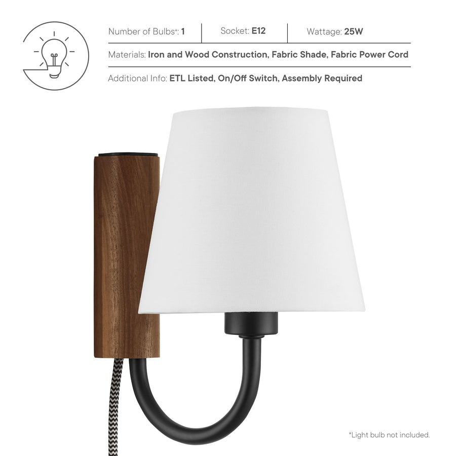 Saffron Swivel Wall Sconce in Walnut Black
