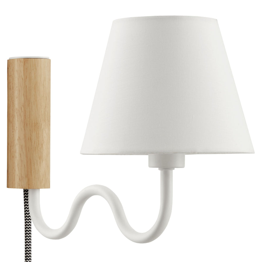 Saffron Squiggle Arm Wall Sconce in Natural White