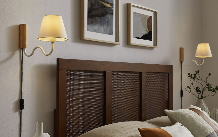 Saffron Squiggle Arm Wall Sconce in Natural White