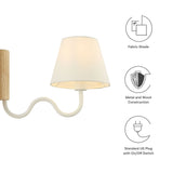 Saffron Squiggle Arm Wall Sconce in Natural White