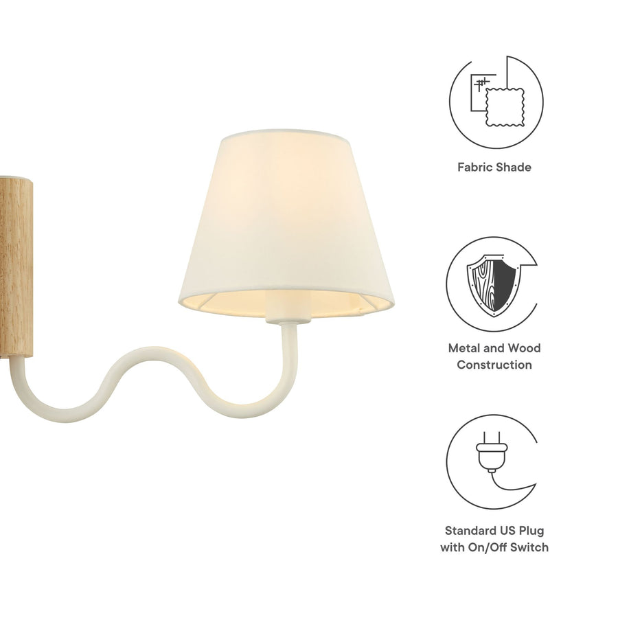 Saffron Squiggle Arm Wall Sconce in Natural White