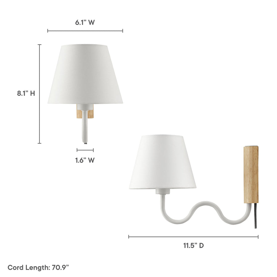 Saffron Squiggle Arm Wall Sconce in Natural White