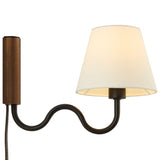 Saffron Squiggle Arm Wall Sconce in Walnut Black