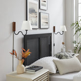 Saffron Squiggle Arm Wall Sconce in Walnut Black