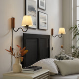 Saffron Squiggle Arm Wall Sconce in Walnut Black