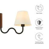 Saffron Squiggle Arm Wall Sconce in Walnut Black