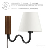 Saffron Squiggle Arm Wall Sconce in Walnut Black