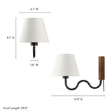 Saffron Squiggle Arm Wall Sconce in Walnut Black